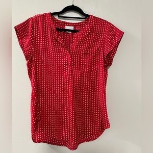 Liz Claiborne red short sleeve blouse